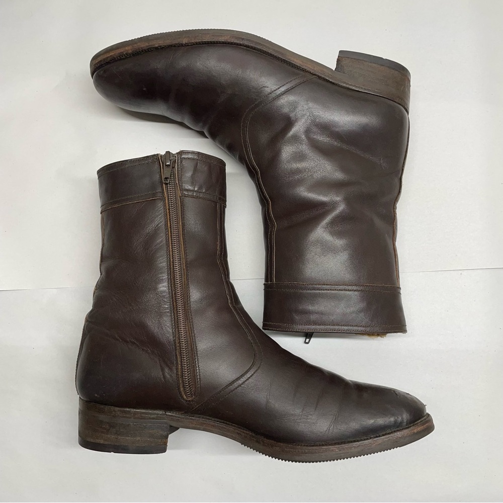 Petronus Patons Harson Boots Mens Brown Leather Shearling Italy Good Vintage
